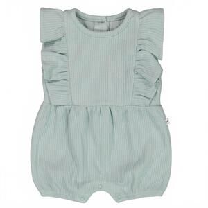 NEW DEUX PAR DEUX kid's rib ruffle romper in green